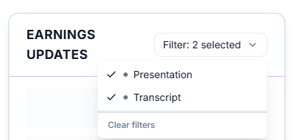 filter dropdown