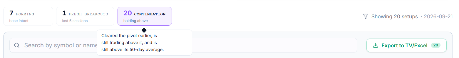 Continuation tab tooltip