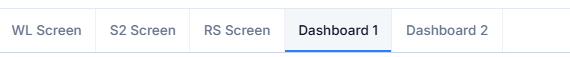 Dashboard switcher showing multiple saved Dashboards