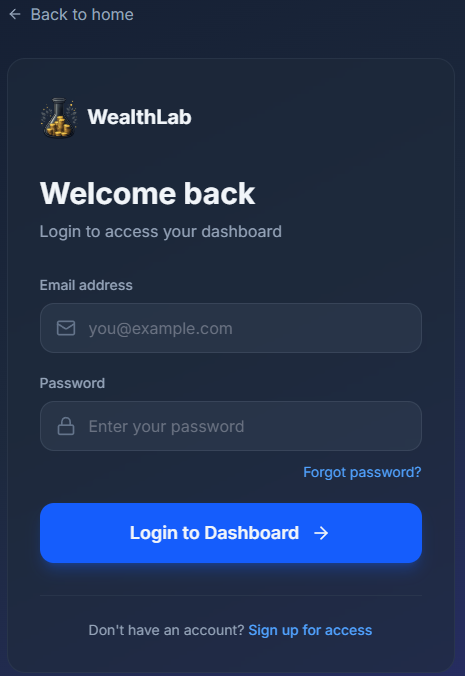 Log-in screen
