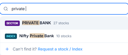 Industry and index search example