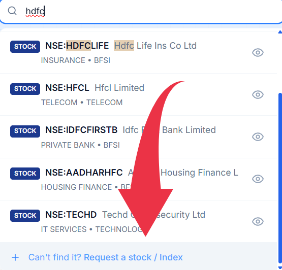 Request a stock feature