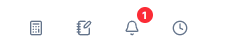 Top navigation bar, full width, showing icon row