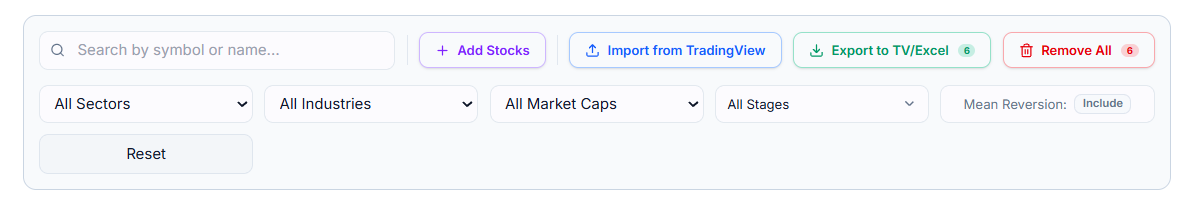 filter row, expanded